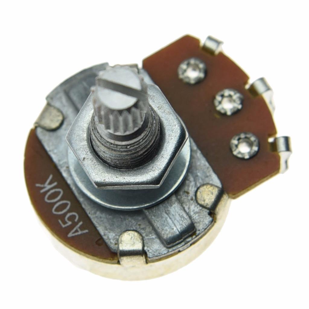 Dopro 5Pcs Audio Guitar Pots Tone 500K Electric Guitar Large Pots 24Mm Base With Long Split Shaft Guitar Potentiometer A500K