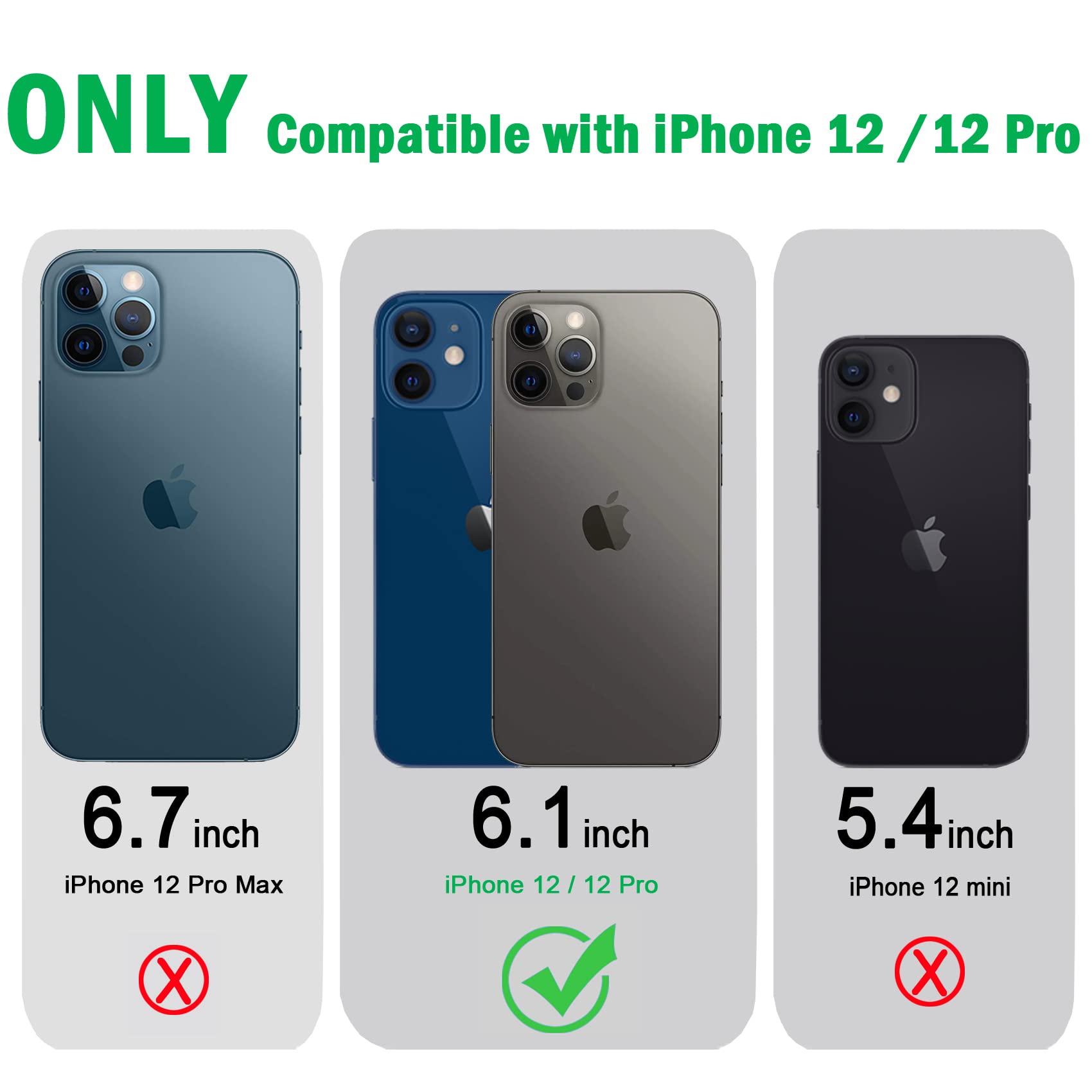 JJGoo Phone Case for iPhone 12 12 Pro Clear Shockproof Slim Hard PC Protective Cover