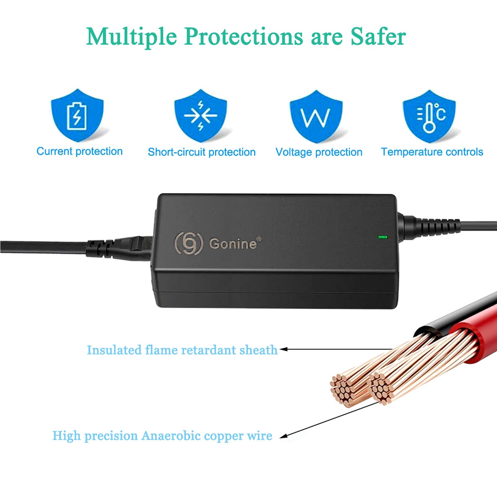 Gonine 90W Universal Laptop Charger, 110 240V Ac To Dc 19V 19.5V 20V 18.5V 15V 16V Ac Power Supply Adapter, Compatible With Hp D