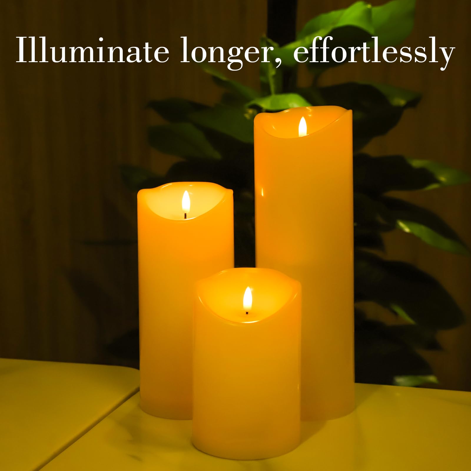Angelloong Waterproof Flameless Candles With Remote, 6''X4'' Outdoor Battery Operated Candles With Timer, Led Flickering Pillar