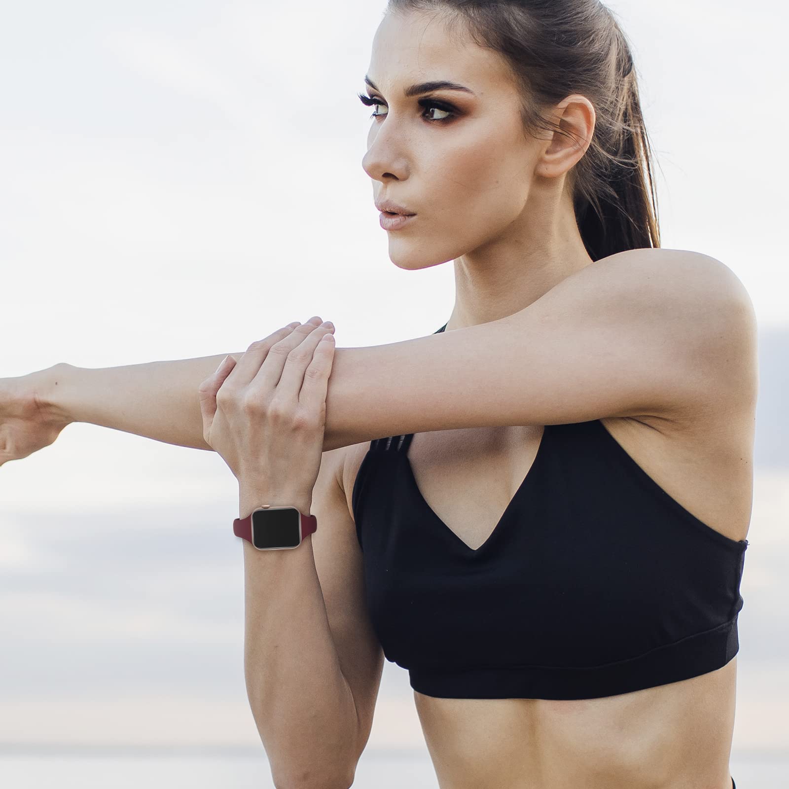 5 Pack Silicone Slim Bands Compatible With Apple Watch Band 38Mm 42Mm 40Mm 44Mm 41Mm 45Mm 46Mm 49Mm, Soft Narrow Sport Strap Thi