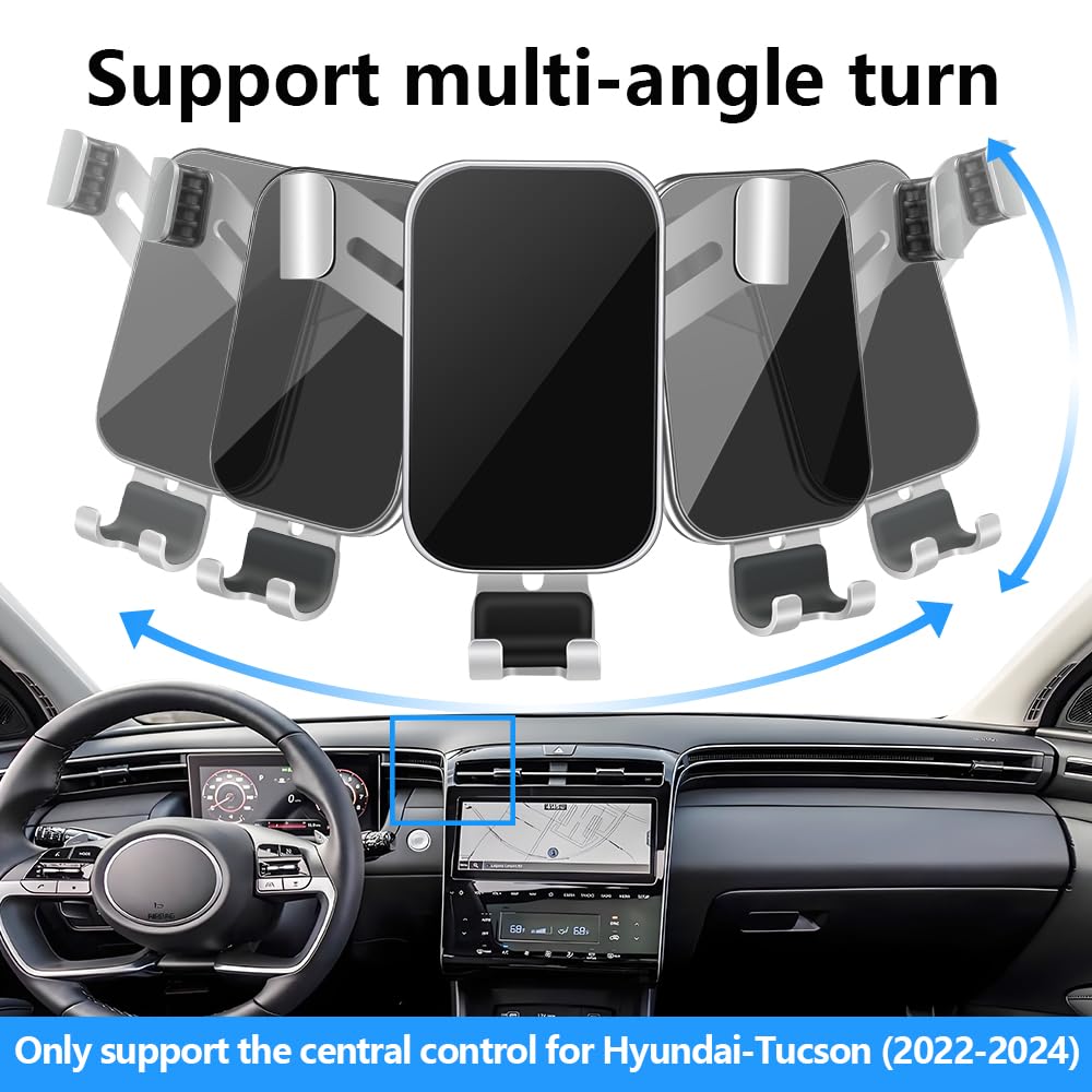 Lunqin Car Phone Holder For Hyundai Tucson 2022 2023 2024 And Hyundai Santa Cruz 2022-2024 Auto Interior Accessories Best Cell P