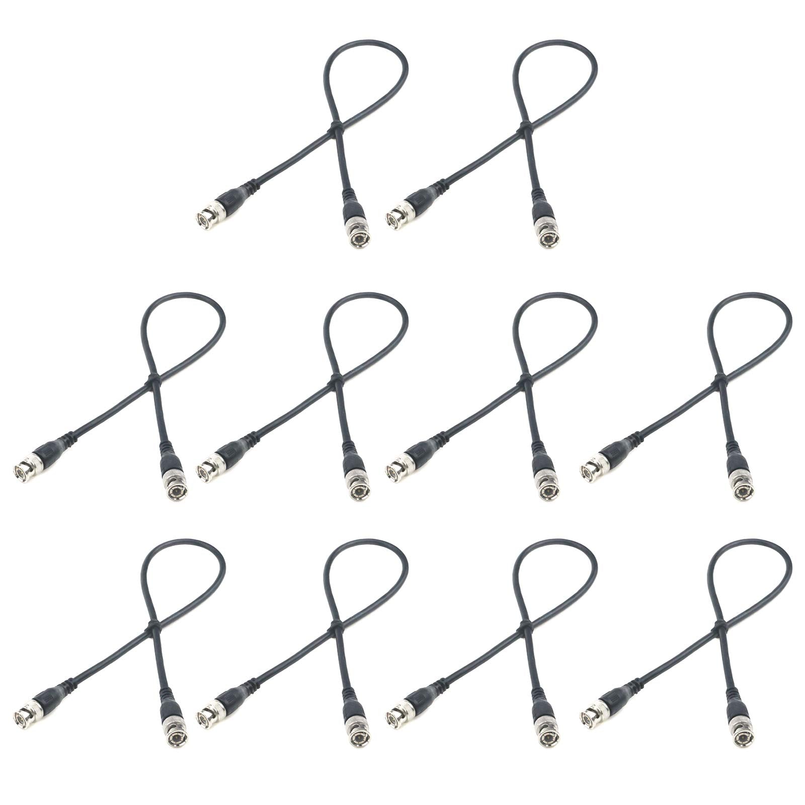 Antrader Rg58 1.5 Feet Bnc To Bnc Coaxial Cable Male/Male Connector For Cctv Camera 10Pcs