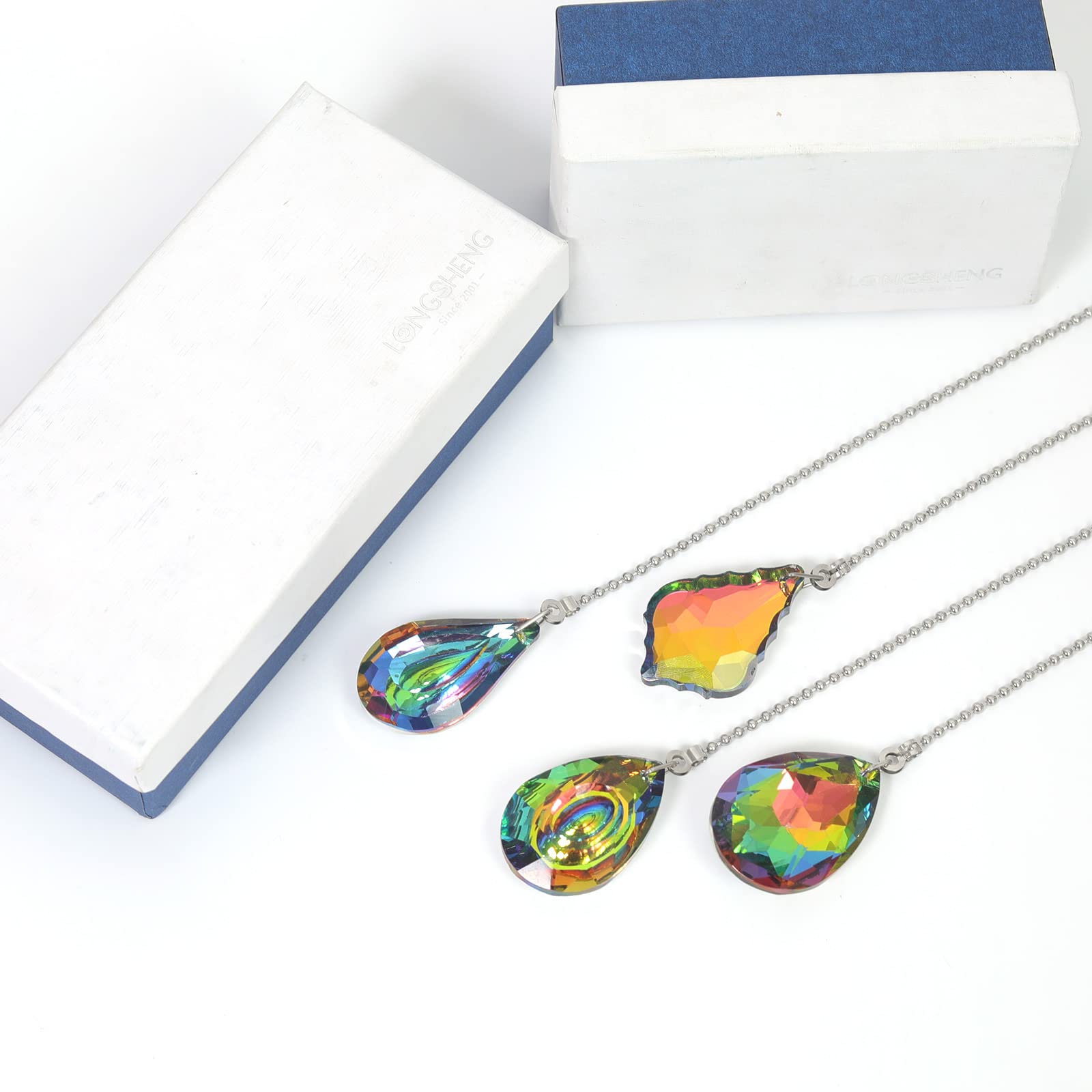 4 Pieces Crystal Ceiling Fan Pull Chain Rainbow Maker Pull Chain Extension With Connector