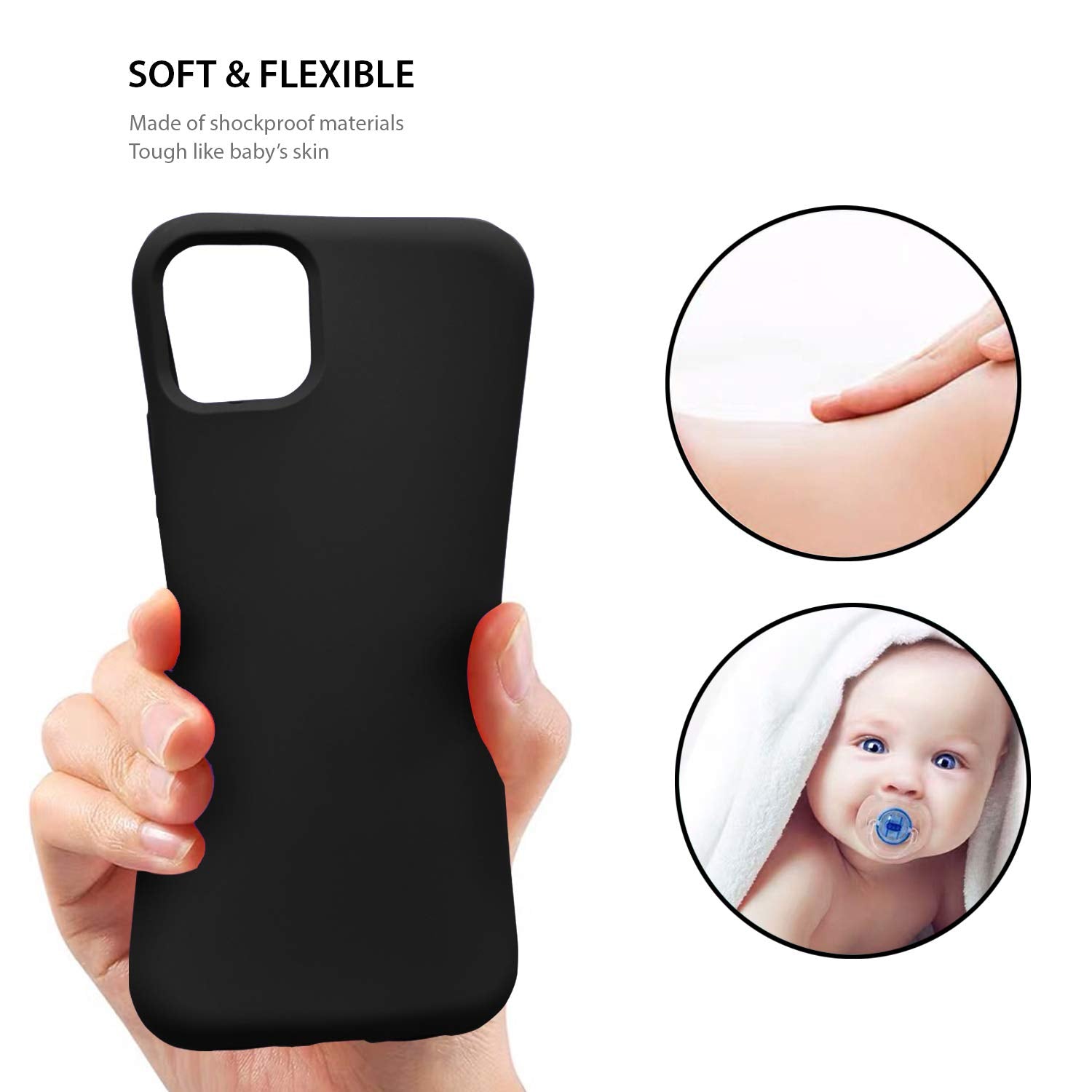 ZUSLAB iPhone 12 12 Pro Liquid Silicone Shockproof Phone Case Black