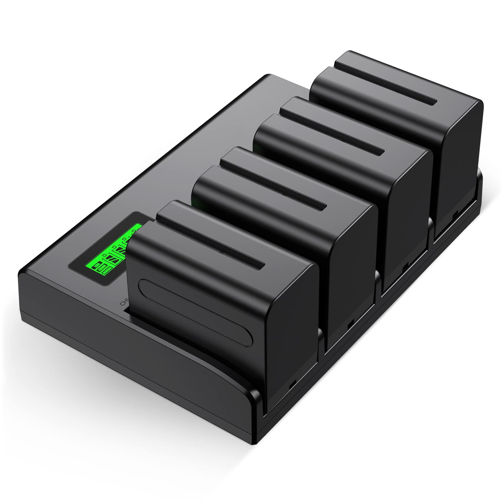 4 Pack Np F970 Batteries And 4 Channel Charger For Sony Np F970 Np F950 Np F960 Np F550 Np F330 Np F570 Battery And Sony Ccd Sc5