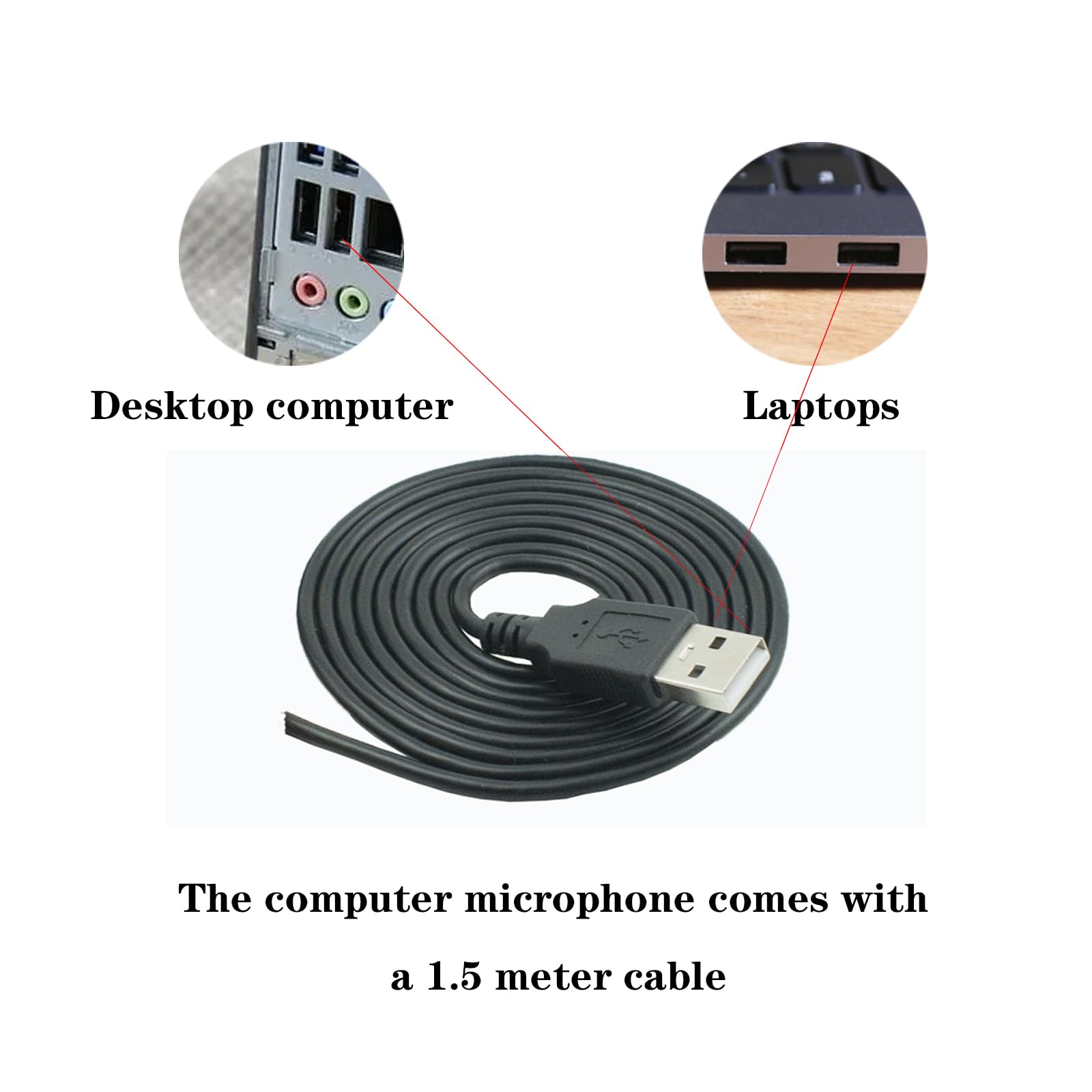 Landibo Usb Microphone, Plug And Play Desktop Laptop Gooseneck Microphone, Suitable For Games, Conferences, Streaming, And Tutor