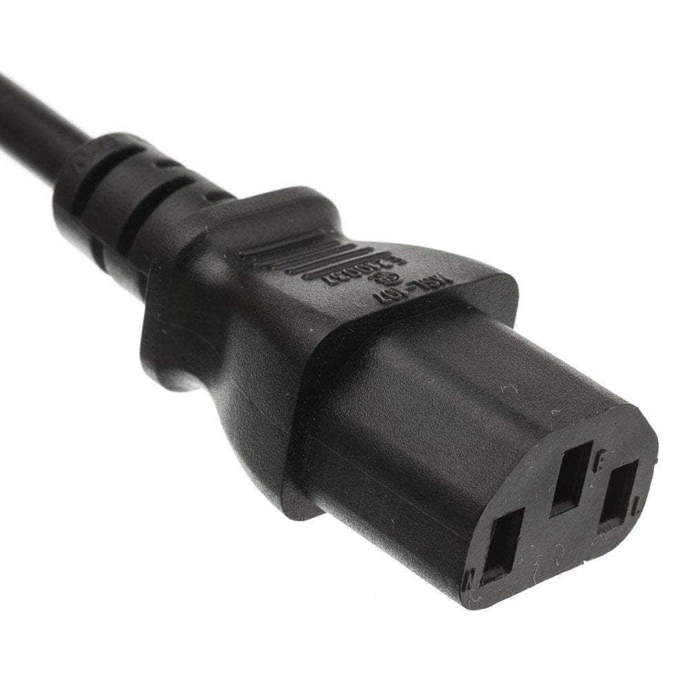 CableWholesale 15 feet Computer/Monitor Power Cord, C13 Female to NEMA 5 15P Male Plug, 3 Pin, 18 AWG, SVT, 10 Amp, C13 to Nema 5 15P Power Cable for PC/Monitor, Black