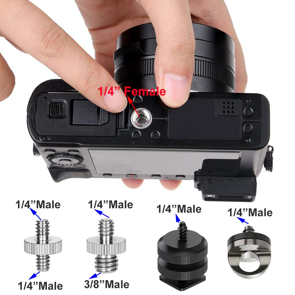 Homeet 26Pcs Camera Screws Mount Set 1/4 Inch And 3/8 Inch Threaded Converter Screws Adapter Flash Shoe Mount For Dslr Camera/Tr