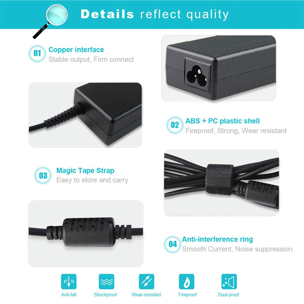 65W 19.5V 3.33A Ac Charger Compatible With Hp 15 F039Wm 15 F009Wm 15 F023Wm, Hp Chromebook 14 Q010Nr, Hp Pavilion 15 N000 Notebook, Hp Probook 430 440 450 455 G3, 710412 001 741727 001 Adapter