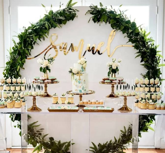 Gogoparti 7.2 Ft Pure White Round Backdrop Cover, Polyester Material, Wrinkle Free, Stretchy Circle Arch For Party, Wedding, Bir