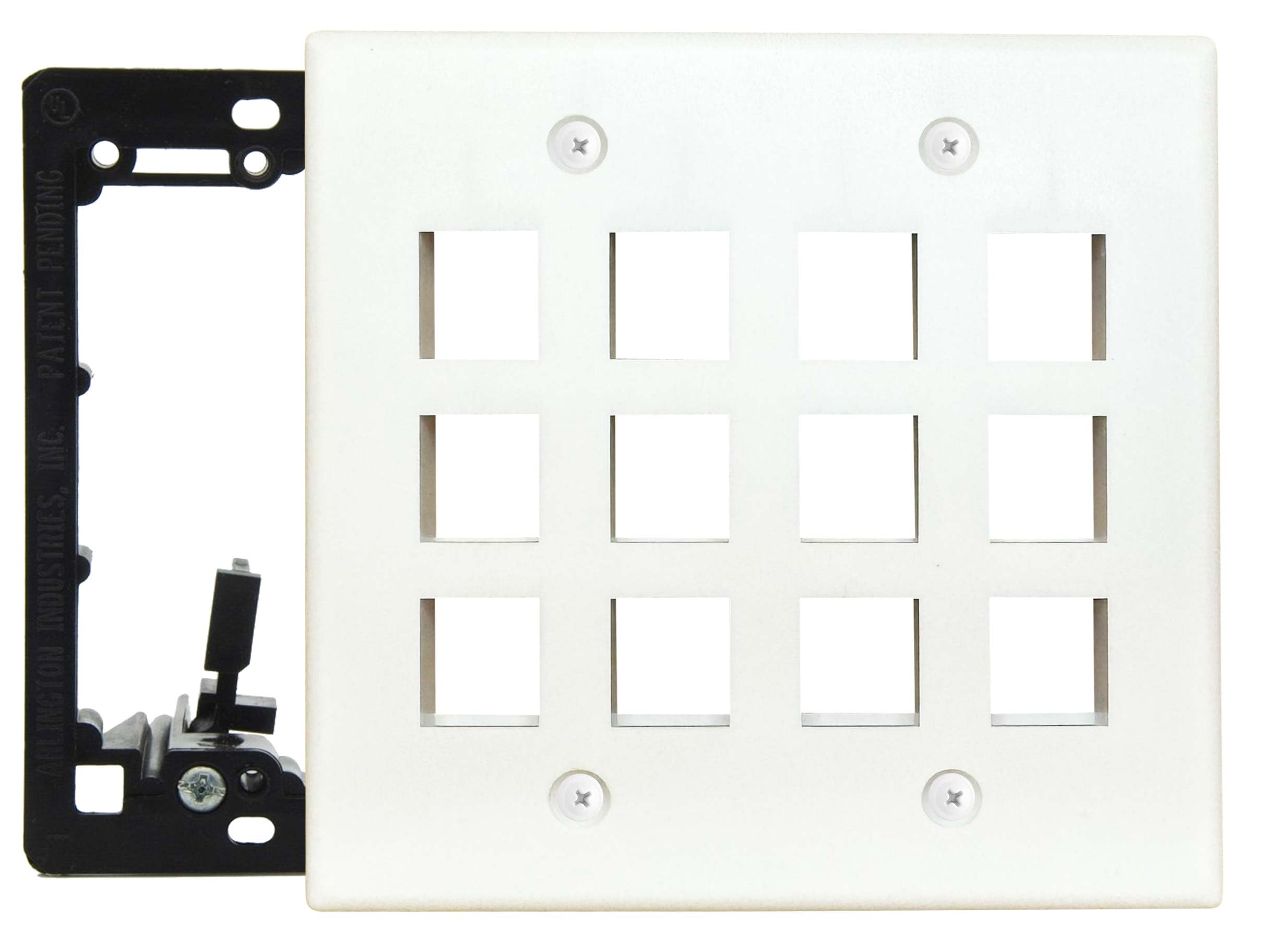 Diytech Keystone Wall Plate, 2 Gang Keystone Wall Plate, 12 Port Keystone Jack Wall Plate, Supports Keystone Jack Or Modular Ins