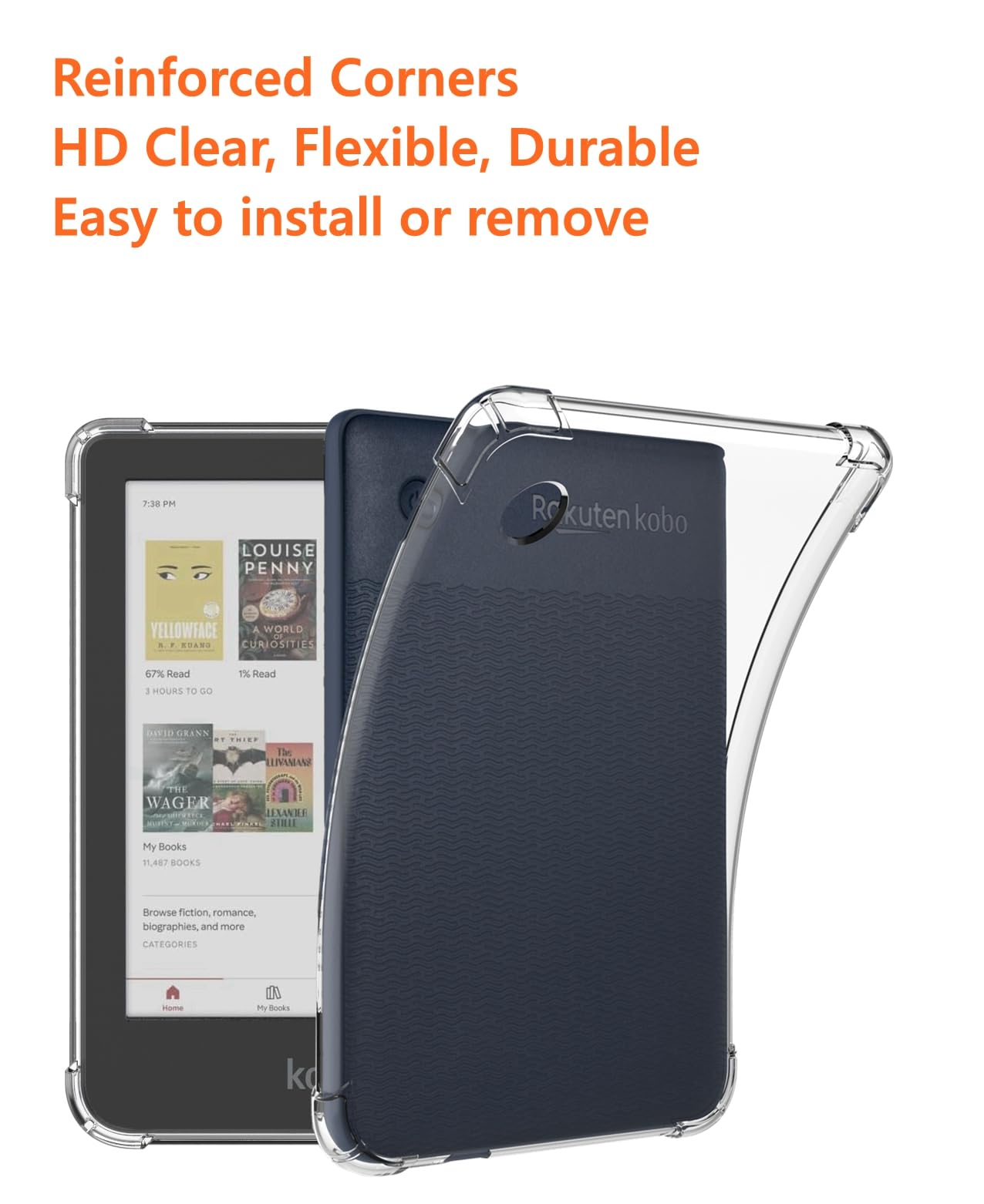 Zcooooool Case For Kobo Clara Colour/Clara Bw/Compatible Kobo Clara 2E Ereader 6 Inch Clear Cover/Clara 2E Case/Clara Bw Case/Cl