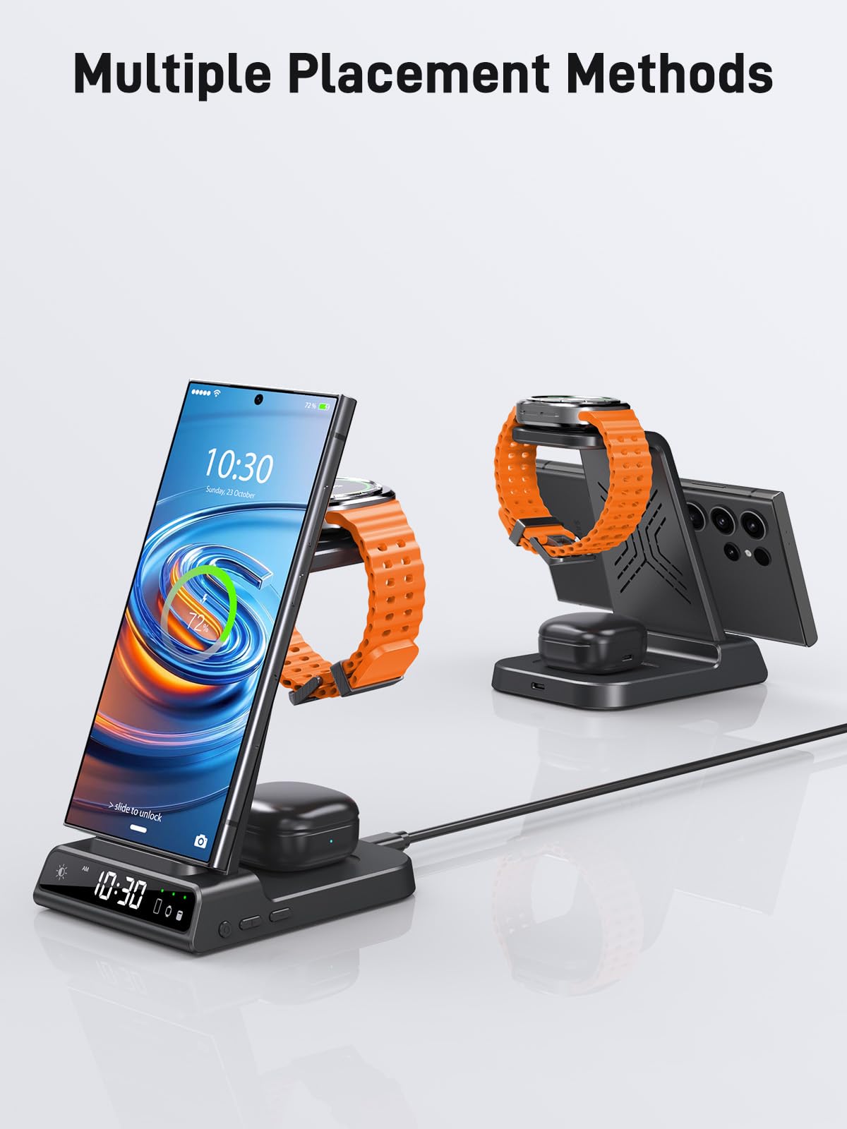 Wireless Charger For Samsung Charging Station, 3 In 1 Android Phone Charger For Samsung Galaxy S25 Ultra/S24 Ultra/S23/Z Fold7/F