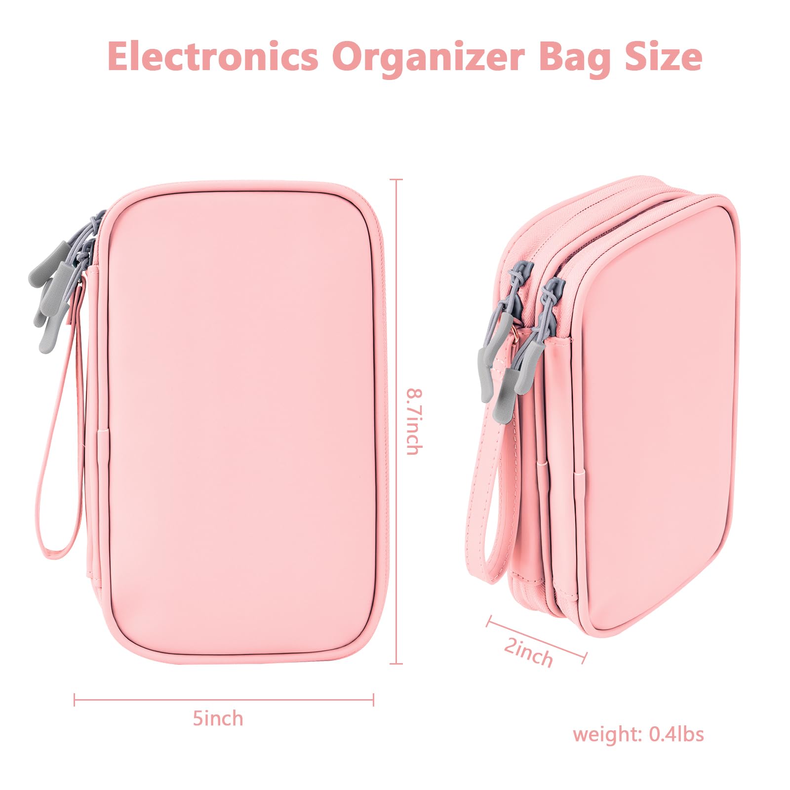 Ddgro Power Bank Pouch Cables Organizer For Traveling Organize And Storage Electronics Accessories Cords Iphone Earphones Cards