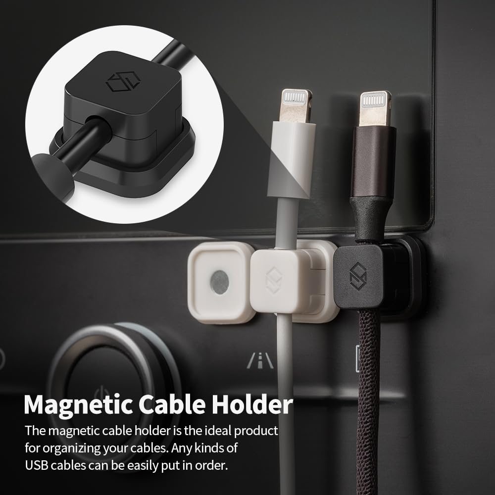 Sinjimoru Magnetic Cable Clips, Multipurpose Cable Management For Car And Office Supplies Self Adhesive Cable Organizer Clip. Ma