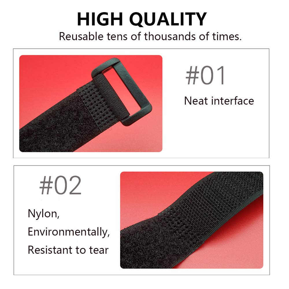 Tangser Reusable Adjustable Multipurpose Cable Straps 12 inch 1 inch Wide Nylon Black 16 Pack
