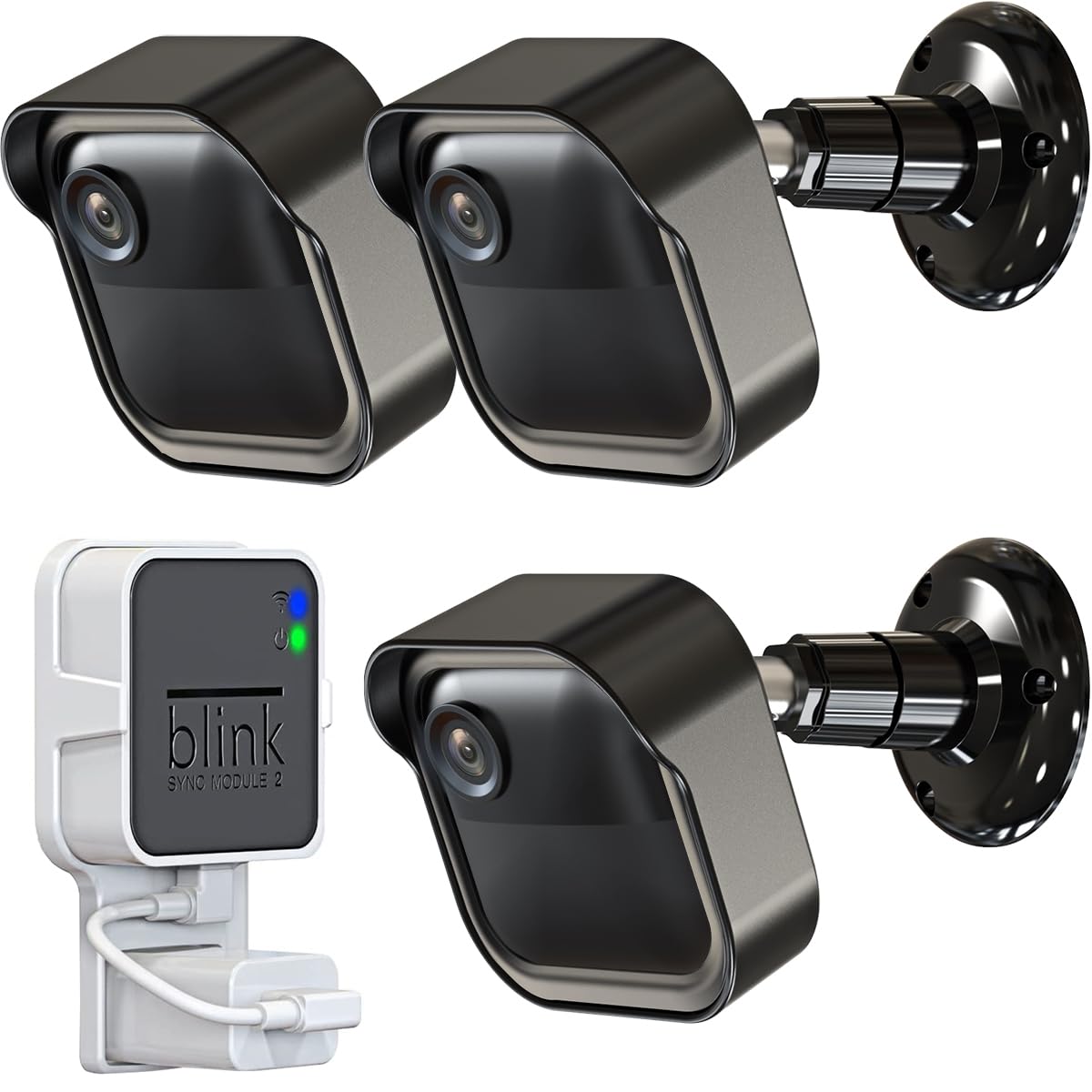3Pack Blink Outdoor Camera Mount, 360 Degree Adjustable Wall Mount Bracket And Weatherproof Protective Housing Compatible With Blink Outdoor (3Rd Gen)/4 (4Th Gen), With Blink Sync Module 2 Mount