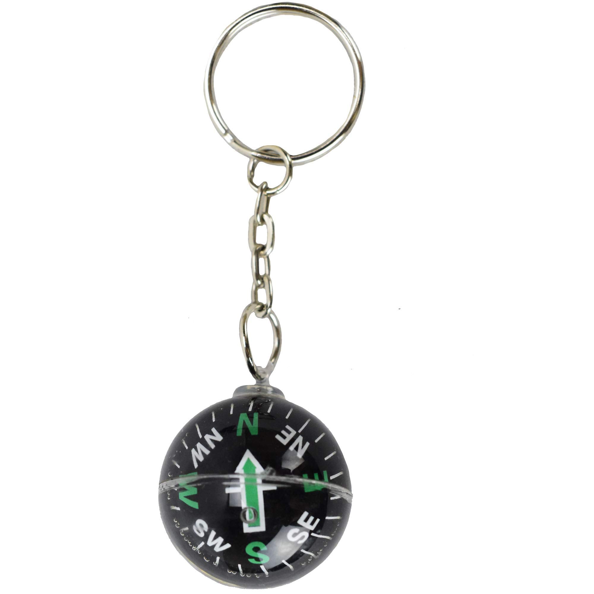 Ace Camp Munkees Ball Compass Keychain, Small Useful Outdoor Tool Gift, Hiking Key Ring, Camping, Backpacking, Portable Survival