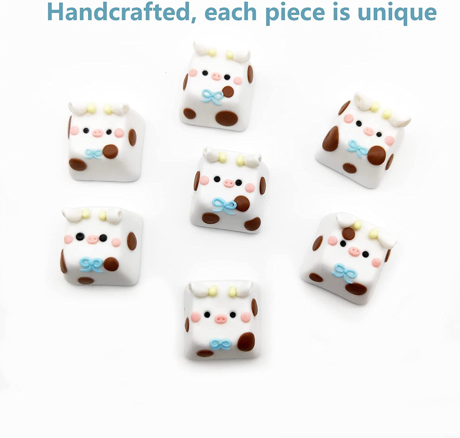 Handmade Cartoon Calf Keycaps Cute Pbt Base For Esc Key, Mechanical Keyboard Keycap Little Cow Diy Replace