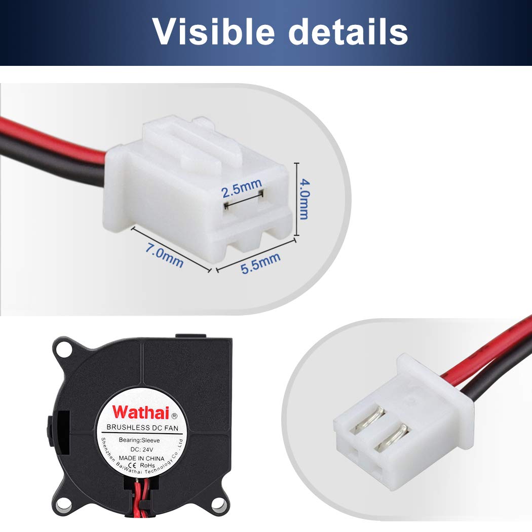 Wathai 40Mm X 20Mm Dc Brushless Cooling Blower Fan 24V 2Pin 2 Pcs