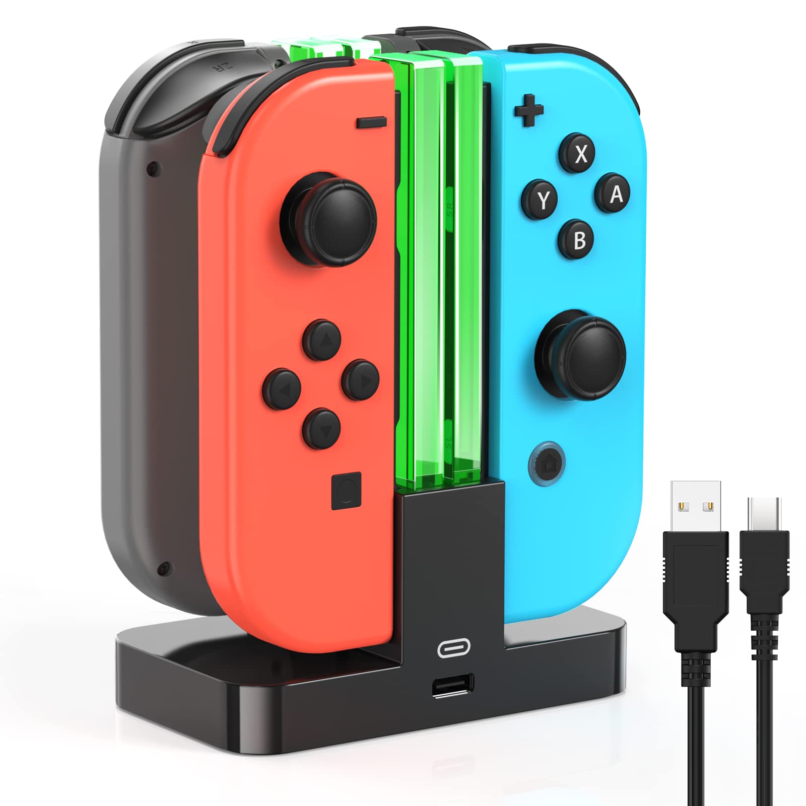 Charging Dock Replacement for joycon Controller Charger for Switch OLED Console for Joy Cons, Dock Station for Switch Accessorie