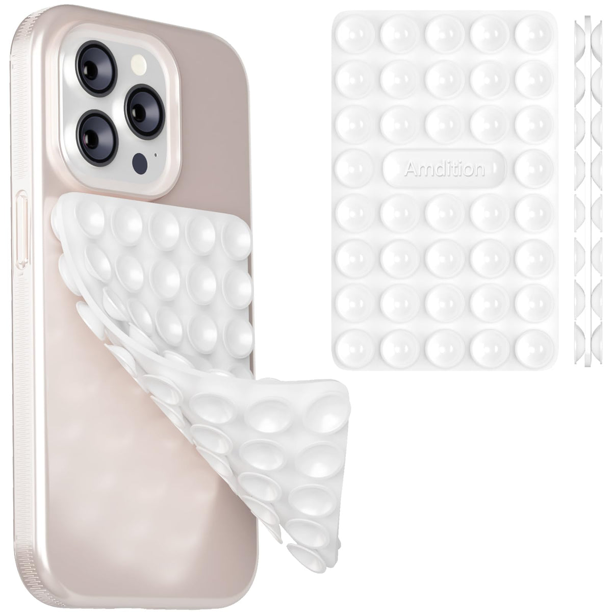 Royviva Silicone Suction Cup Phone Case Mount Double Sided, Phone Accessories Hands-Free Strong Grip Holder For Selfies And Vide