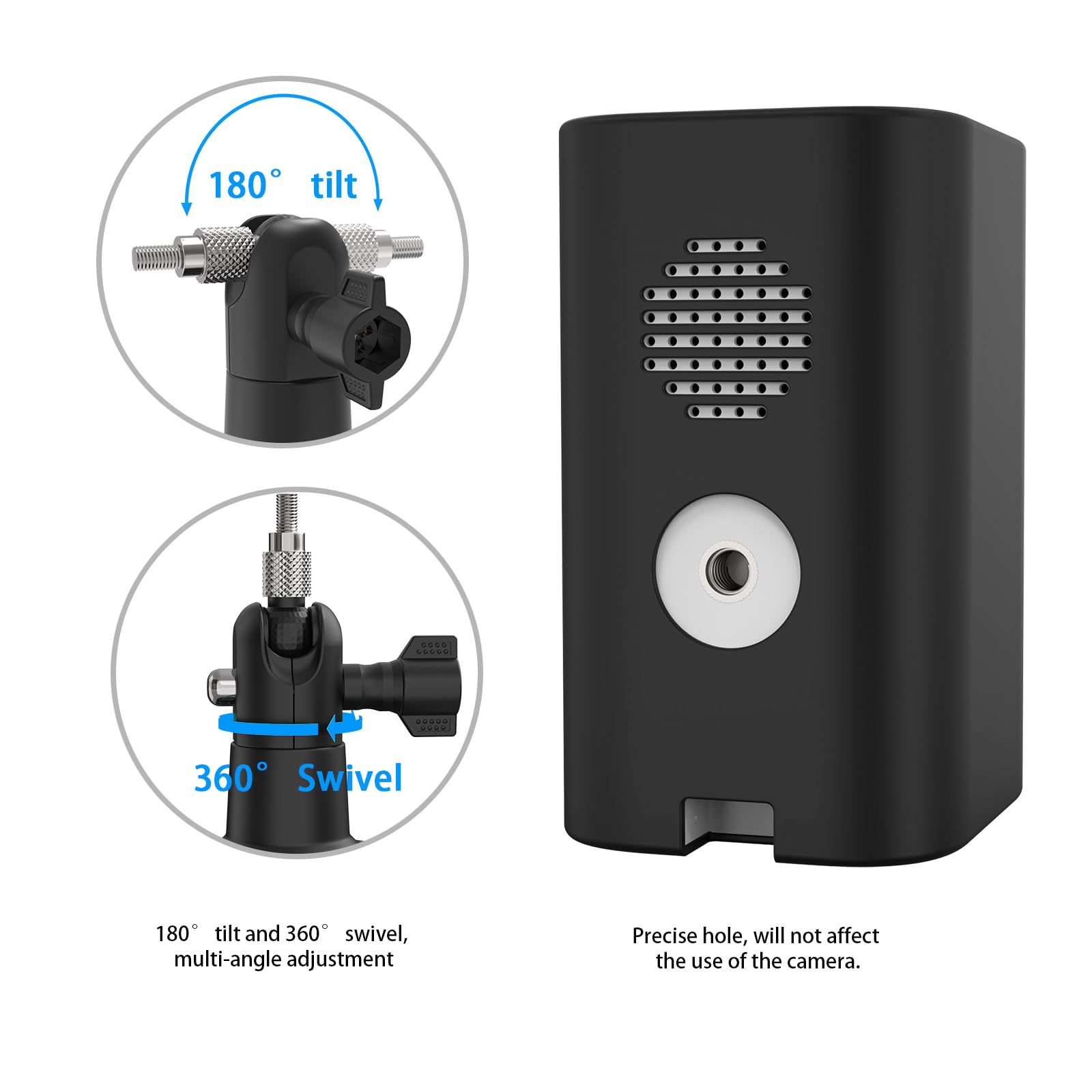 Holaca Weatherproof Silicone Skin Protective Case For Wyze Spotlight Battery Cam Pro With Wall Mount Bracket   Extra Protect Wyze Camera (Anti Scratch Silicone Cover+Mounting,1 Pack)