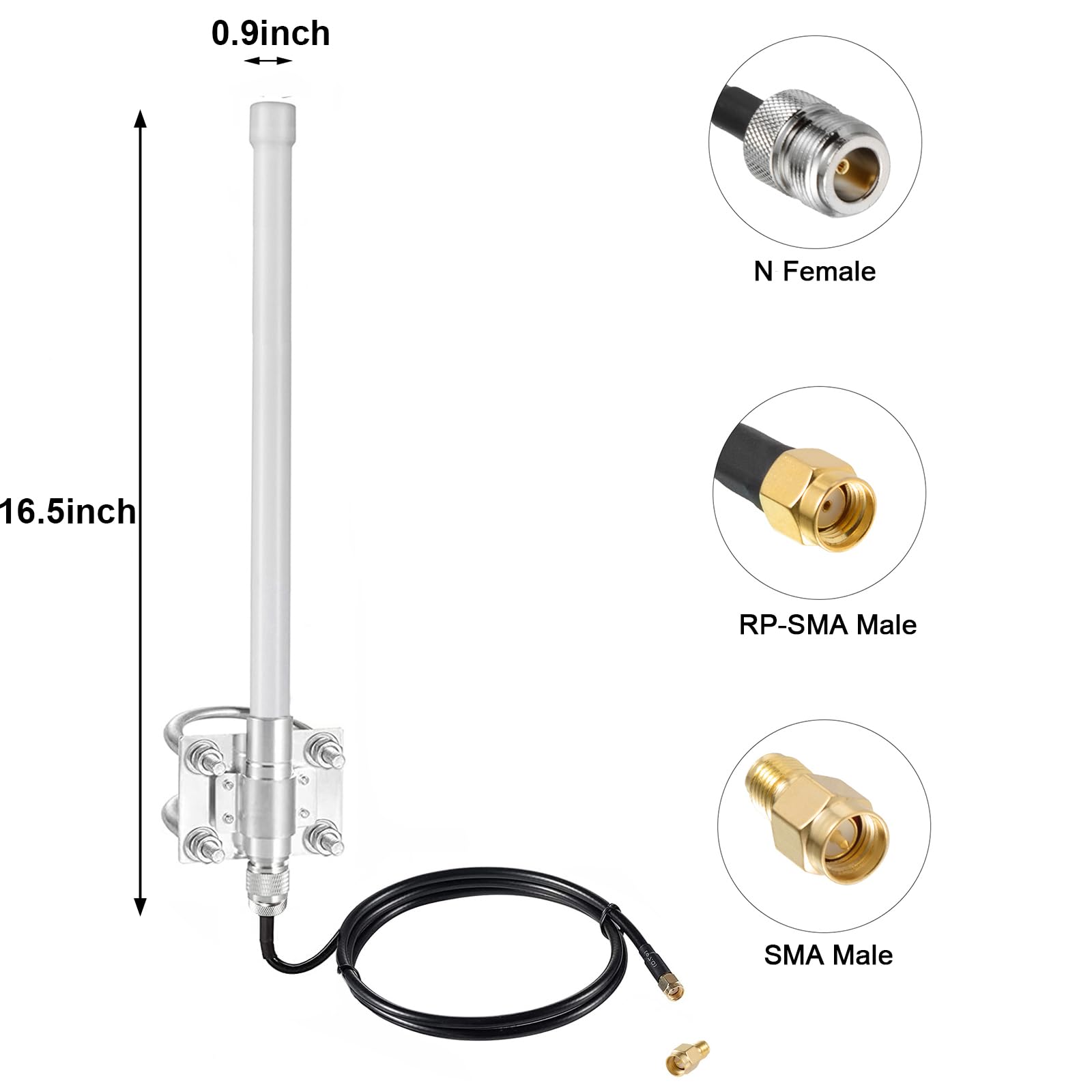 Eifagur Lora 915Mhz Antenna 5.8Dbi Long Range Antenna With 10Ft Cable For Helium Hotspot Nebra Bobcat 300 Sensecap M1 Hotspot Fi