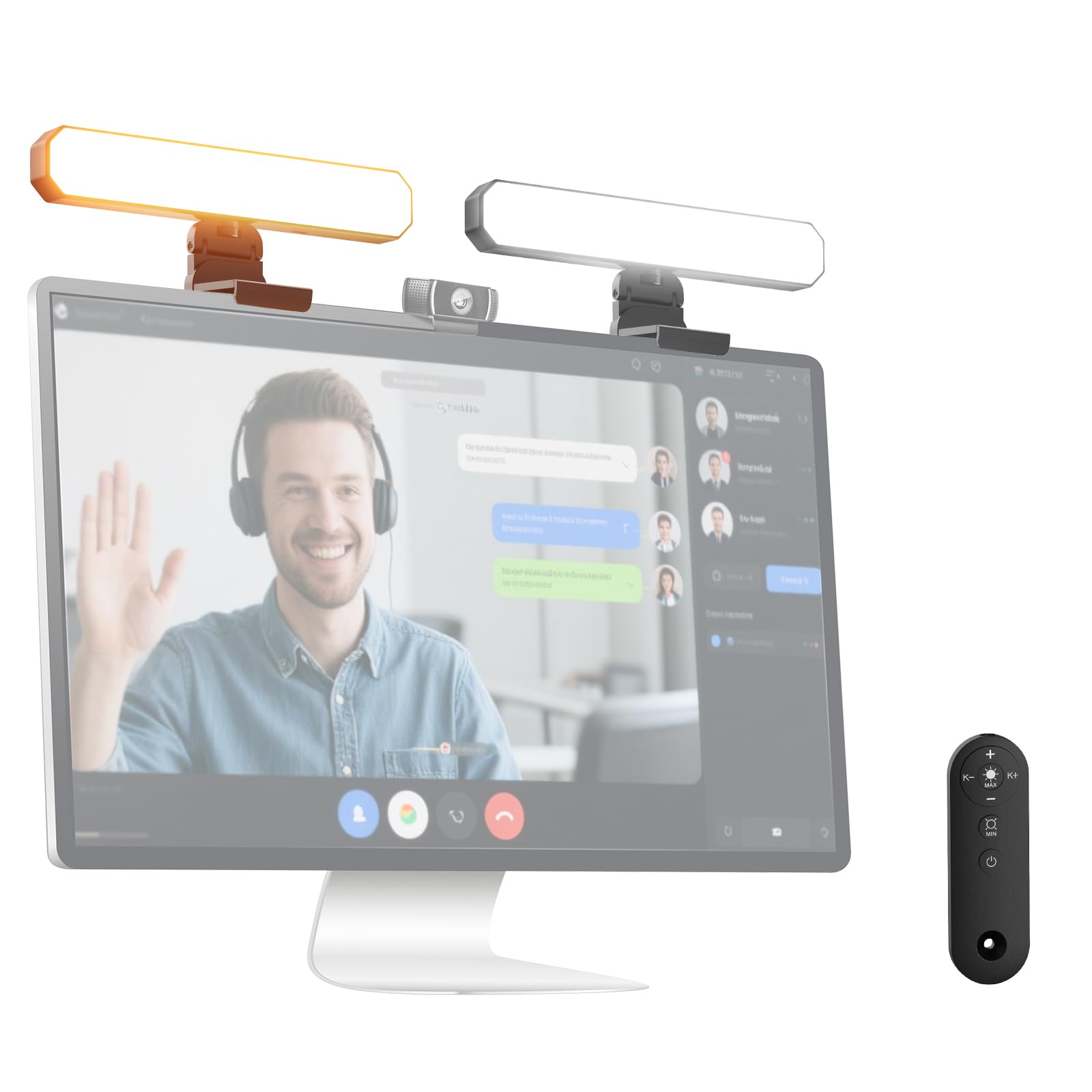 NEEWER Basics 12W Dual Monitor Light Bar with Stands, LED Desk Lamp for Home Office Video Conference Lighting Computer Laptop We