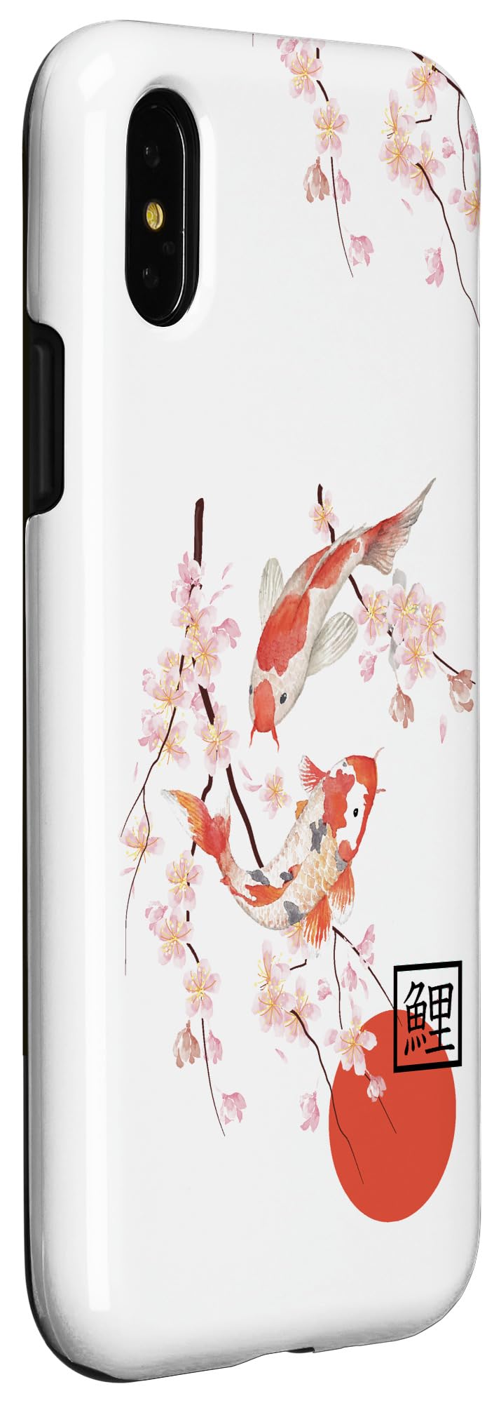 iPhone X/XS Phone Case Japanese Koi Fish Cherry Blossom Sakura Graphic Polycarbonate