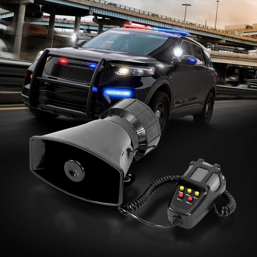 Car Siren Speaker 100W 12V 5 Tone Sound Mic Pa System Emergency Sound Amplifier