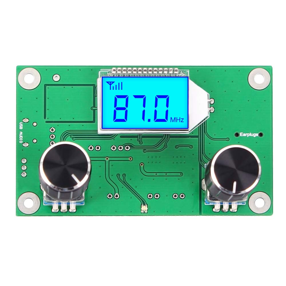Digital Fm Receiver Module, Icstation Radio Receiver Module Digital Stereo Board Lcd Display Dsp Pll 76.0Mhz 108.0Mhz Green