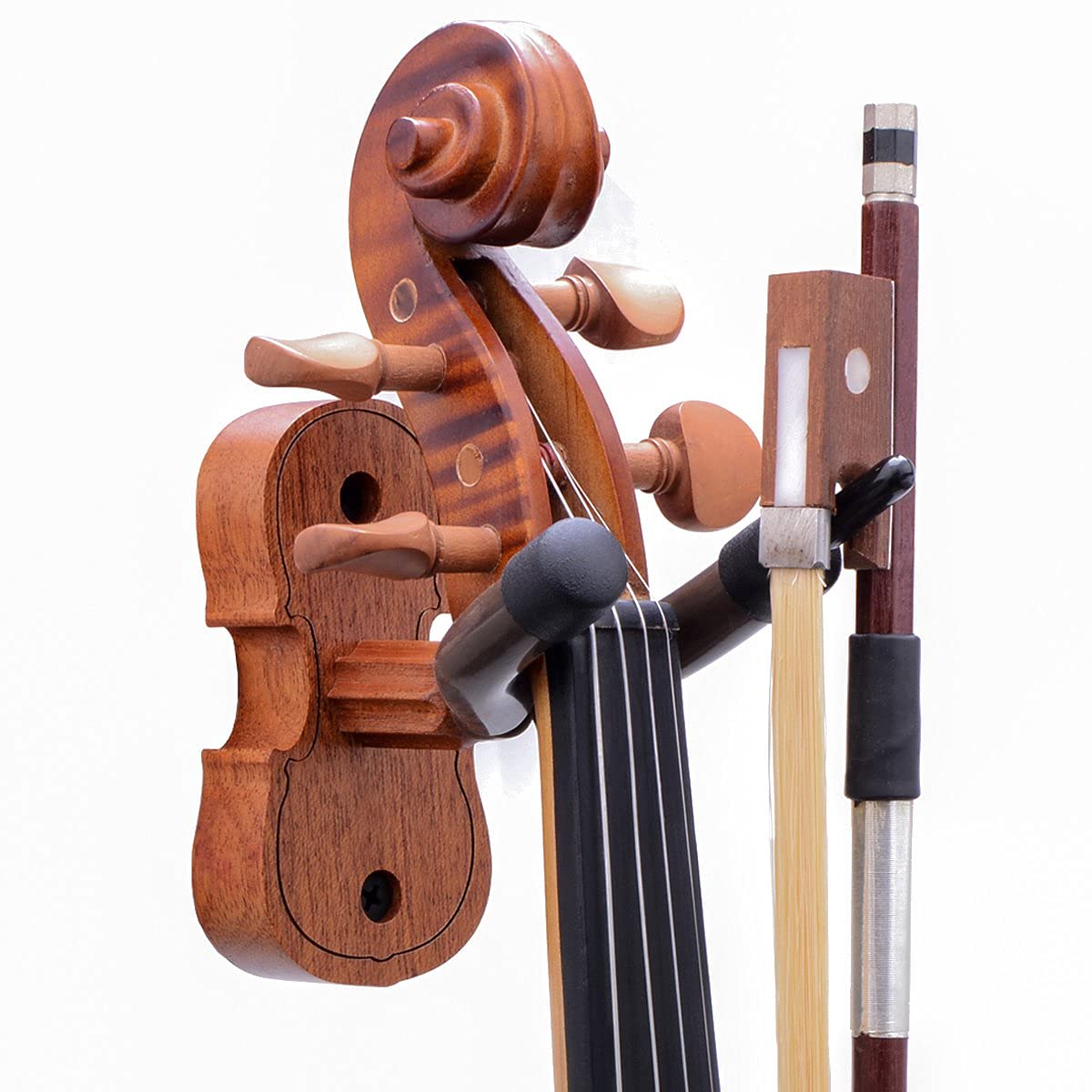 Violin Hanger Wall Mount With Bow Holder Home  Studio Wall Mount Violin Viola Stand