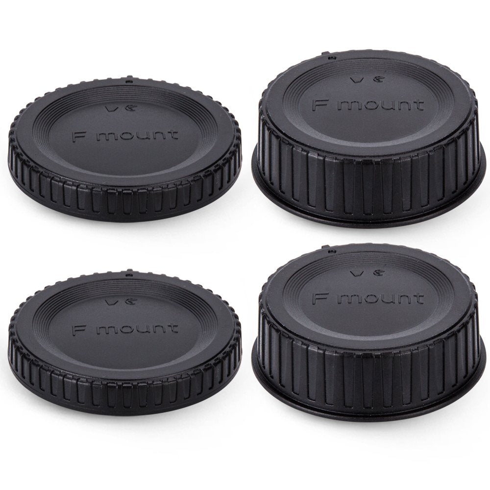 2 Pack F Mount Body Cap Cover & Rear Lens Cap For Nikon D3500 D3400 D3300 D3200 D5000 D5100 D5200 D5300 D5500 D5600 D7000 D7100