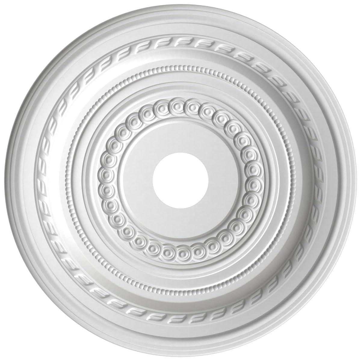 22Od X 3 1/2Id X 1P Cole Thermoformed Pvc Ceiling Medallion (Fits Canopies Up To 6), Metallic Copper