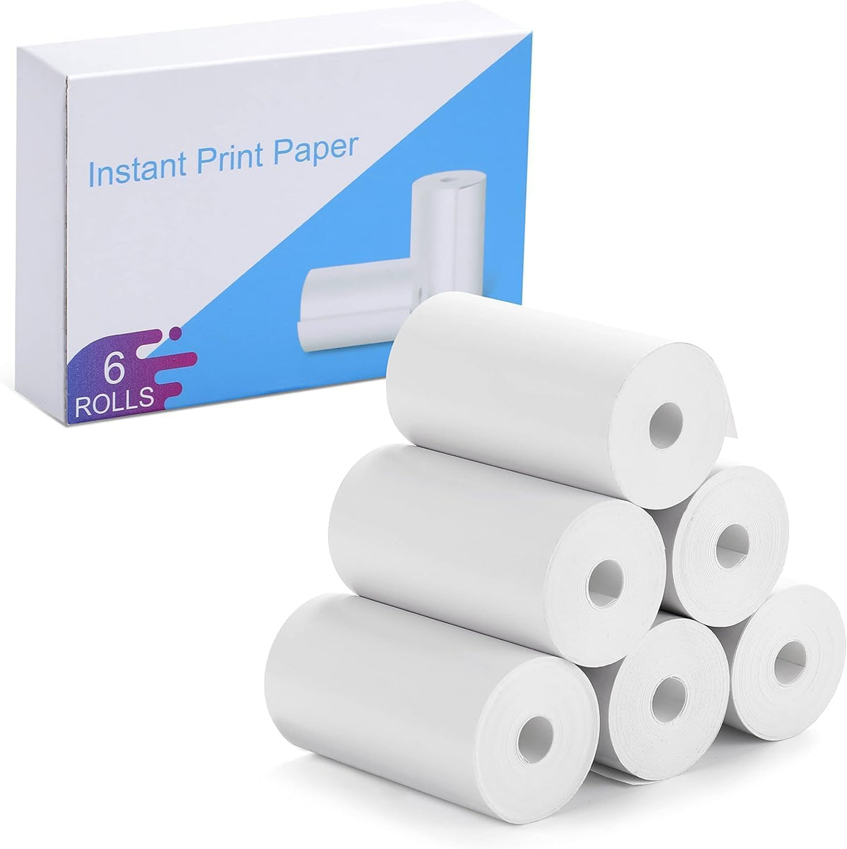 6 Rolls Refill Print Paper For Kids Camera Instant Print, Camera For Kids Paper Refill Compatible With Most Kids Instant Camera,