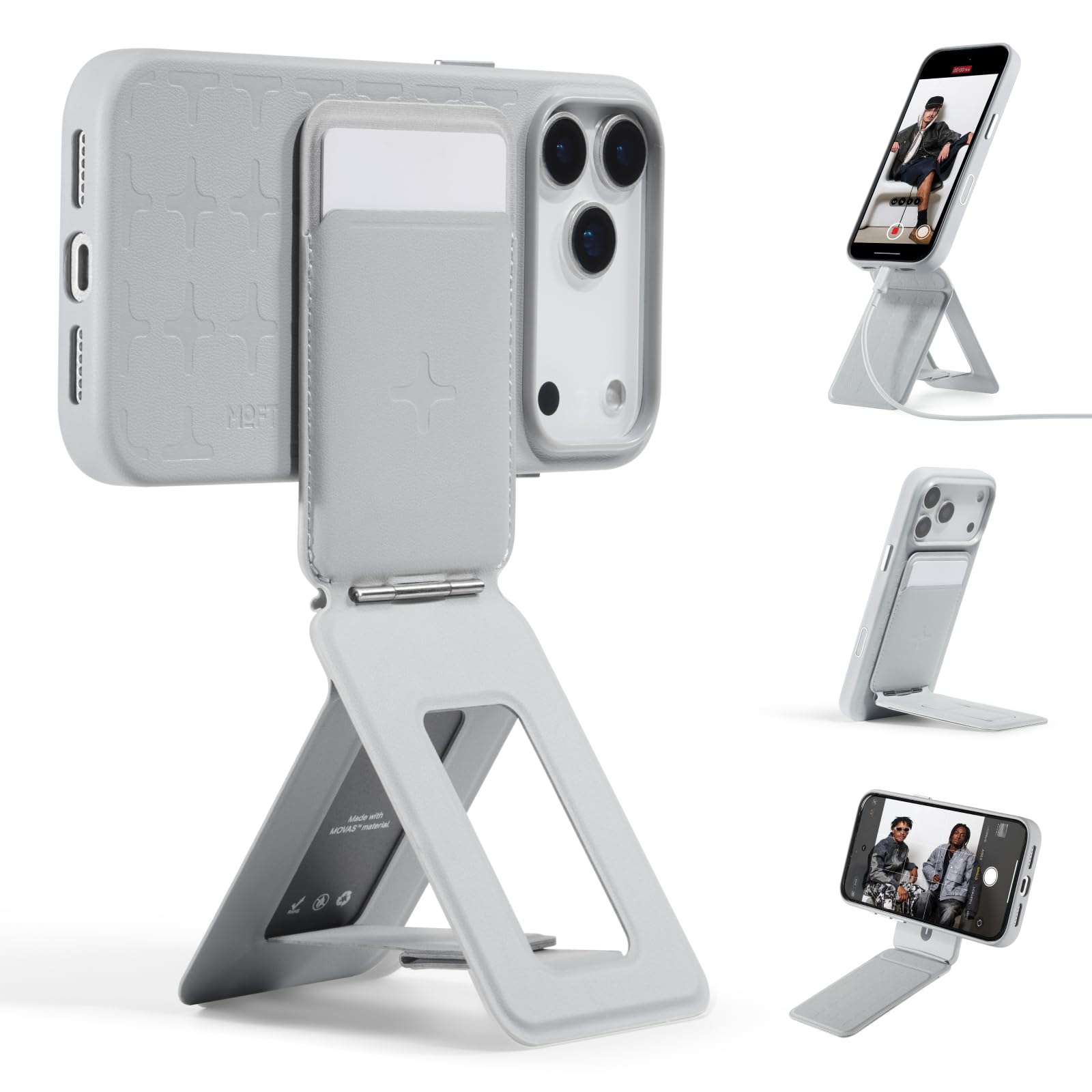 MOFT Phone Tripod Wallet x Tombogo for iPhone, Mulit-Angles, Lightweight & Portable Phone Stand, MOVAS Vegan Leather Phone Walle