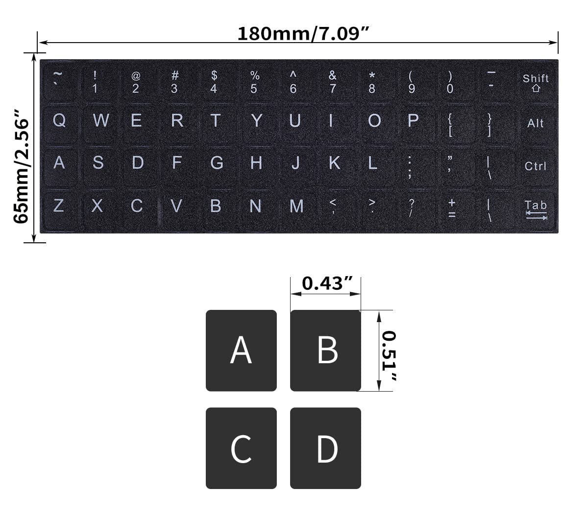2Pcs Universal English Keyboard Stickers With Tweezer, Keyboard Stickers Black Background With White Lettering, Keyboard Letters