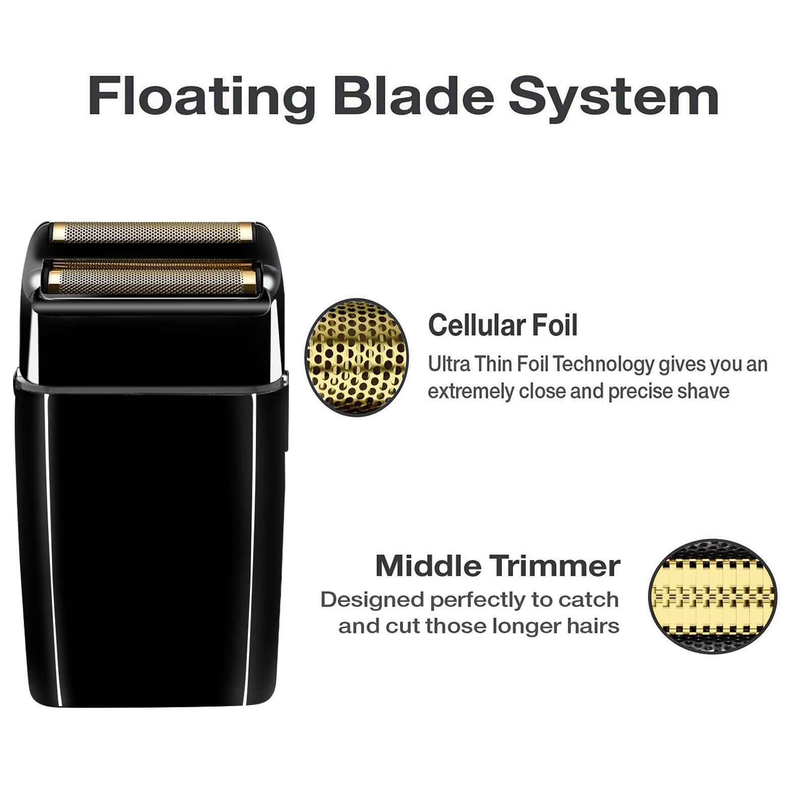 2 Pack Shaver Replacement Foil And Cutters Compatible With Babylisspro Double Fxfs2 Metal Shaver Foil Replacement,Black