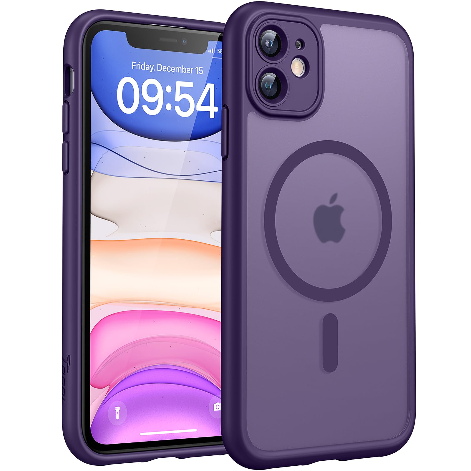 TOCOL for iPhone 11 Case, Compatible with Magsafe, Full Camera Protection, Built-in Magnets, Drop Protection, Translucent Matte 