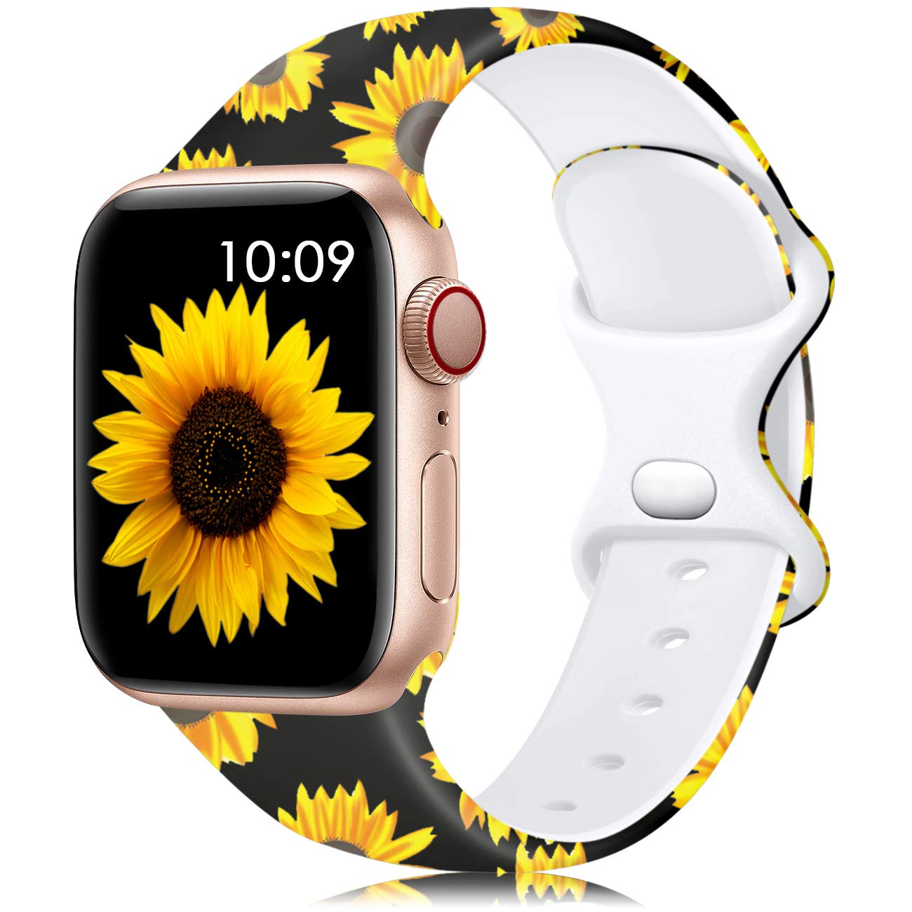 Lerobo Compatible With Apple Watch Bands Series 9 45Mm 44Mm Ultra 2 49Mm 42Mm Women Fancy Cute Floral Silicone Printed Pattern B