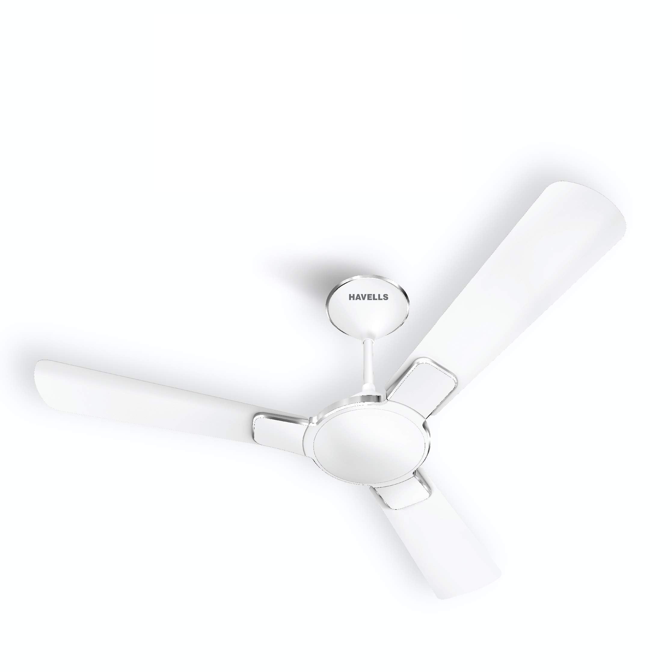 Havells Enticer 1200Mm Decorative, Dust Resistant, High Power In Low Voltage (Hplv), High Speed Ceiling Fan (Matte White Chrome)