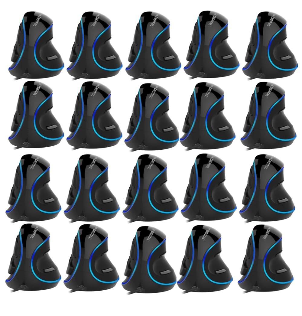 J Tech Digital Wired Ergonomic Vertical Usb Mouse With Adjustable Sensitivity (600/1000/1600 Dpi), Scroll Endurance, Removable P