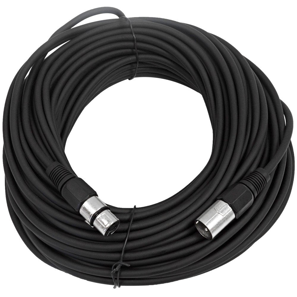 Seismic Audio - Saxlx-100-6 Pack Of 100' Black Xlr Male To Xlr Female Microphone Cables - Balanced - 100 Foot Patch Cords