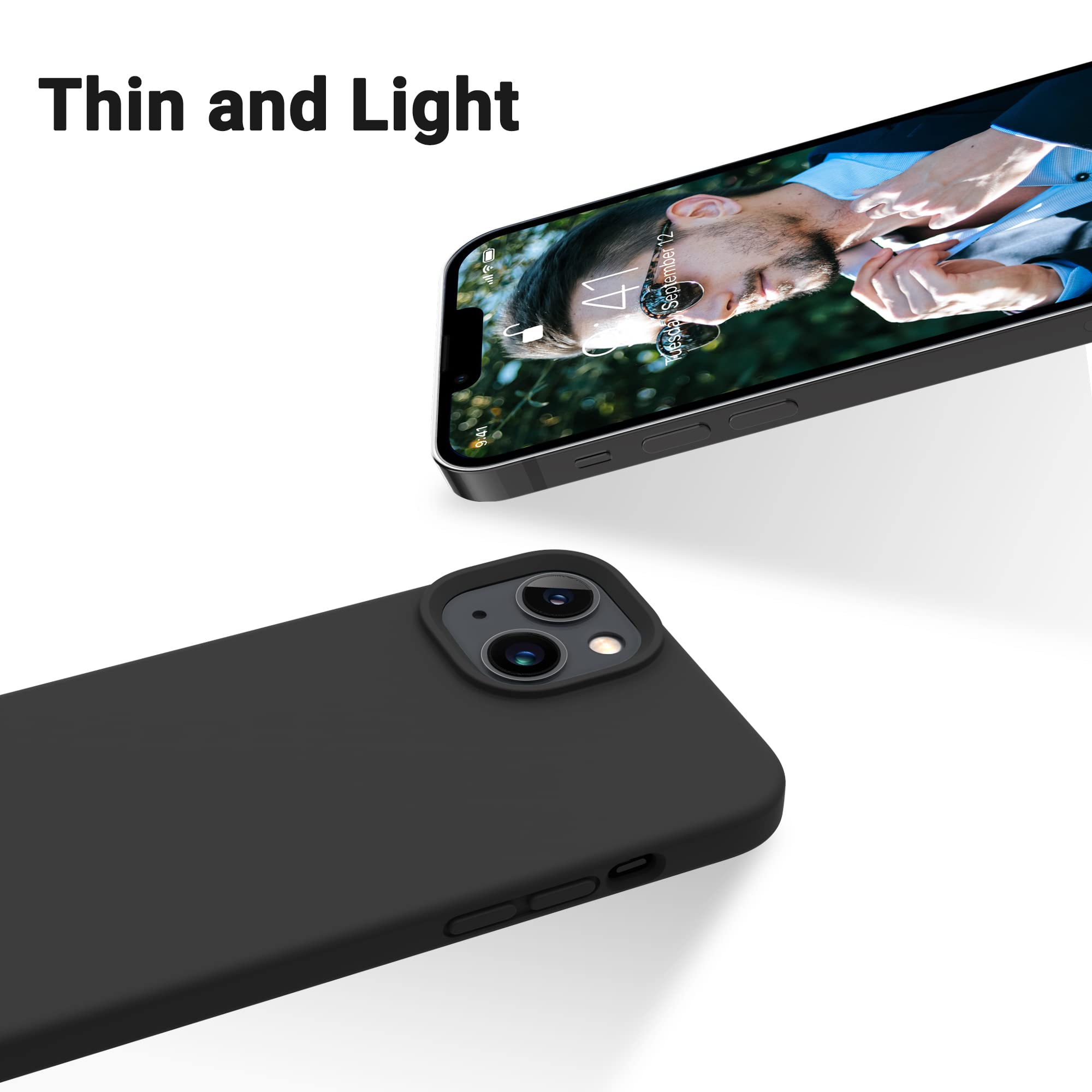 Otofly Designed For Iphone 14 Case, Silicone Shockproof Slim Thin Phone Case For Iphone 14 6.1 Inch (Black)