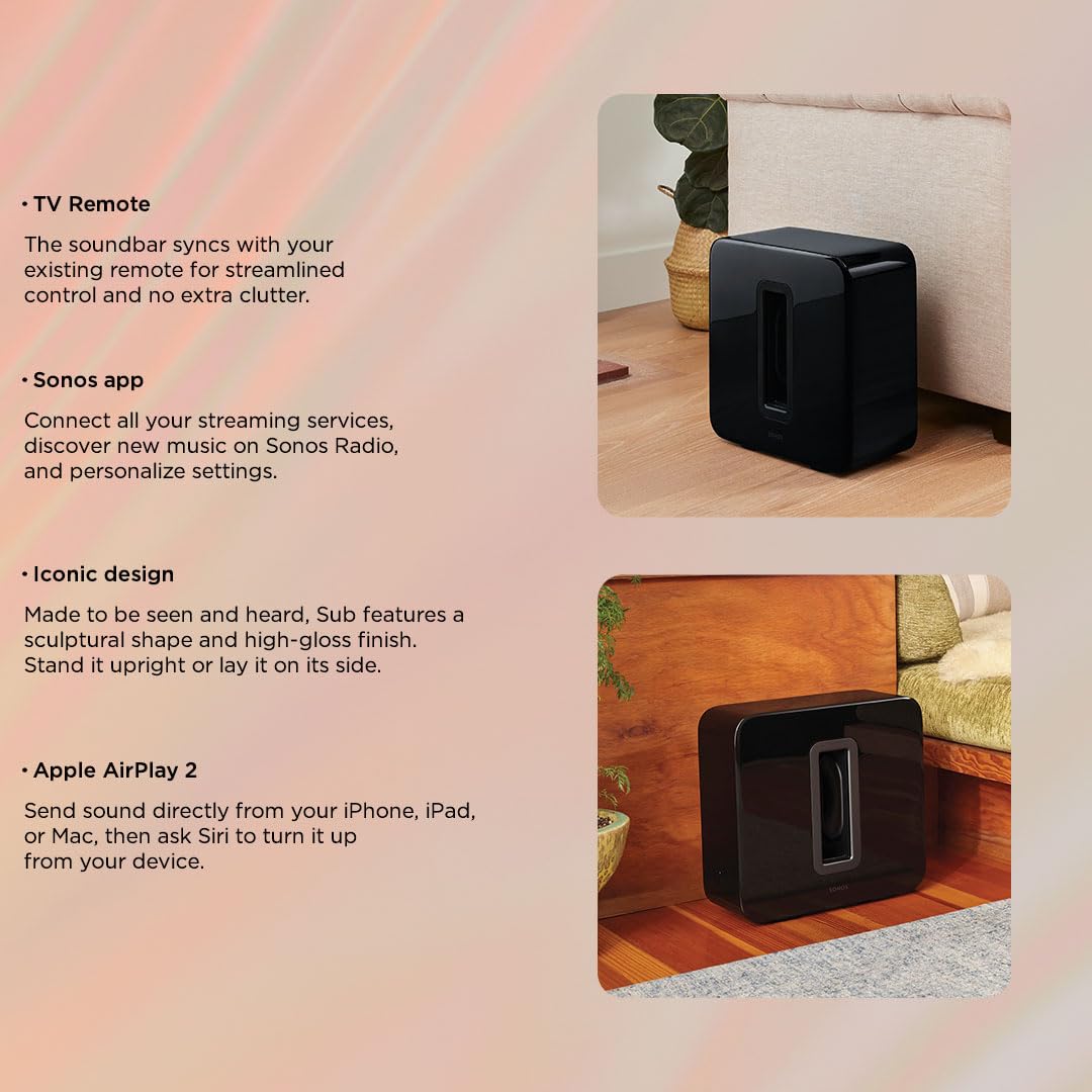 Sonos Sub   Black   Wireless Subwoofer