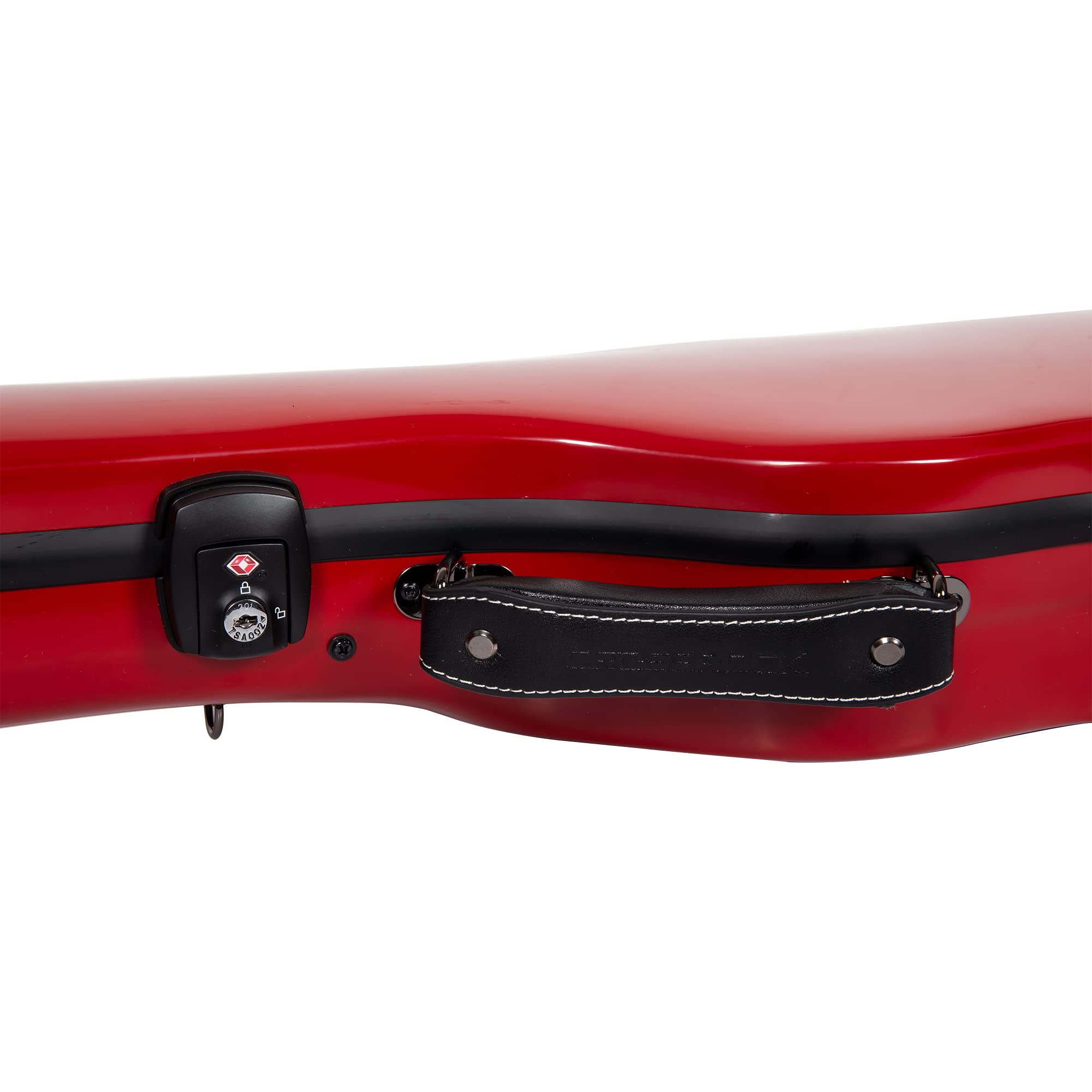 Crossrock Fiberglass Case For Baritone Ukulele With Removable Shoulder Straps & Tsa Lock, Red (Crf2020Burd)