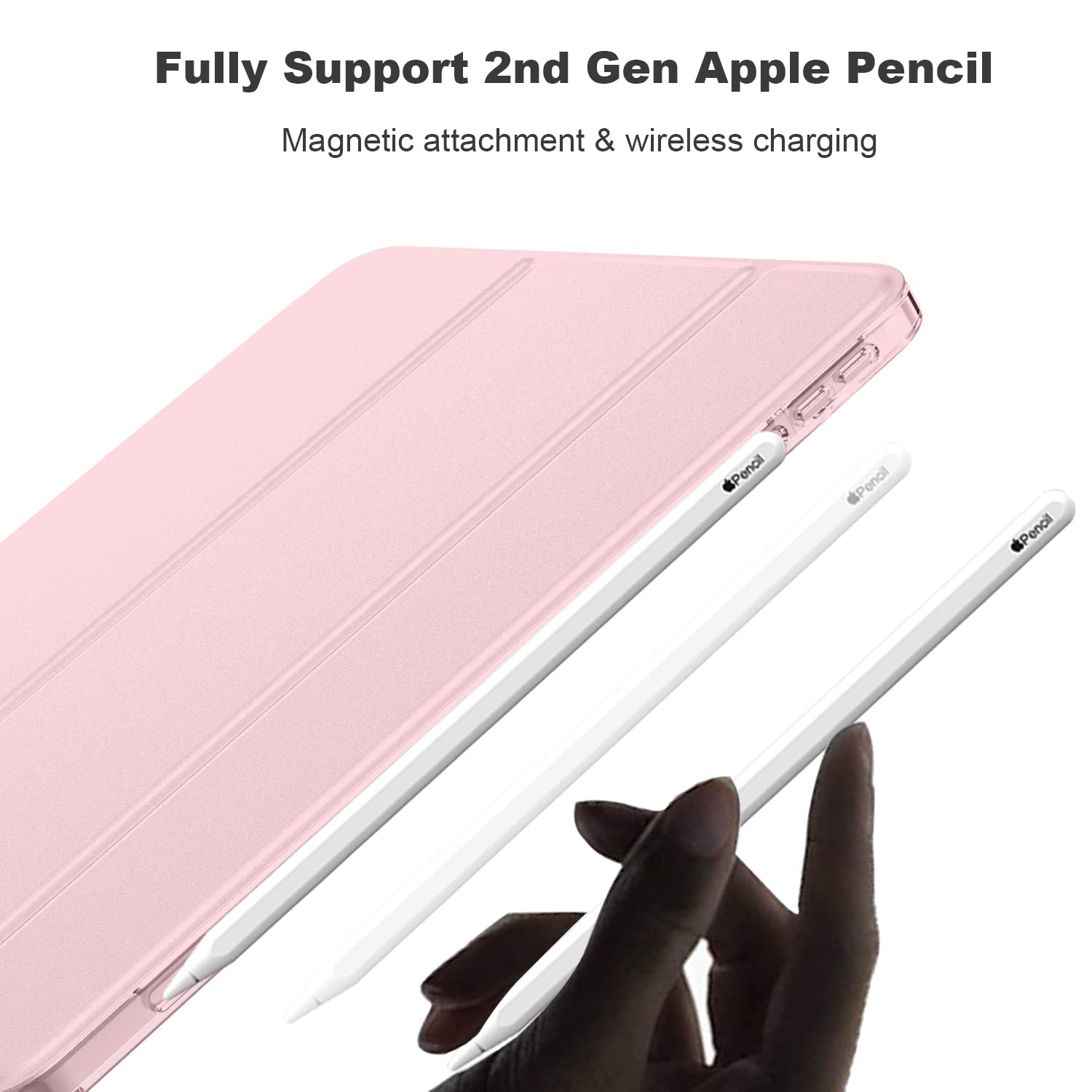 Imieet Ipad Air 11 Inch Case   Slim Cover With Translucent Frosted Hard Back [Support Touch Id] (Pink)