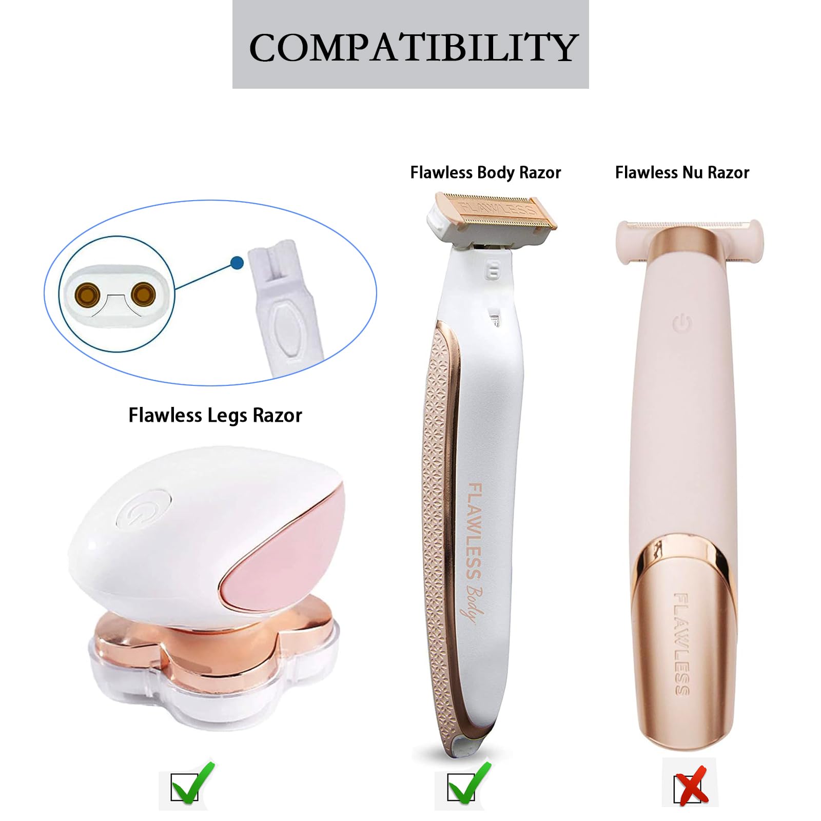 Shaver Charger Compatible With Finishing Touch Flawless Body Trimmer & Legs Hair Remover Electric Shaver Usb Charging Cord With